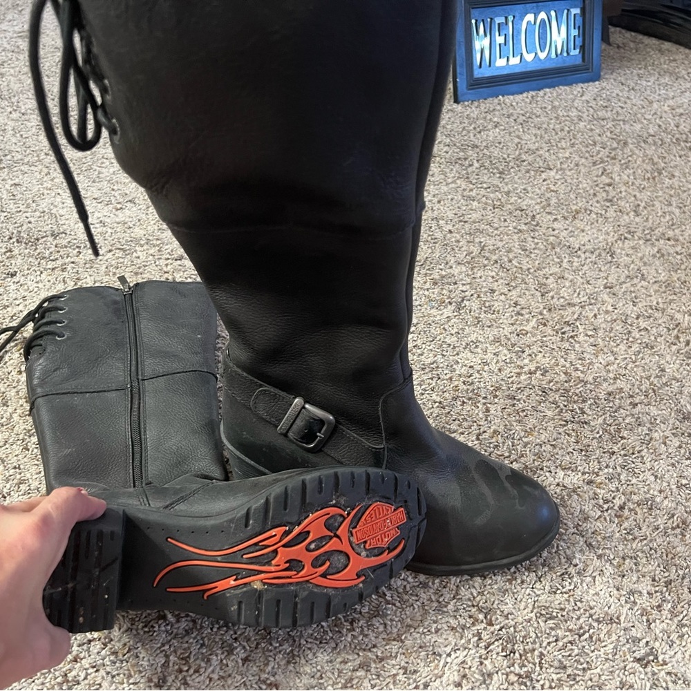 Harley Davidson lined to knee boots